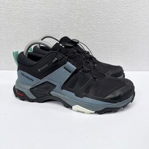 Salomon Hiking Shoes Womens Size 7.5 Black X Ultra 4 GTX Gore Tex Trail Sneakers